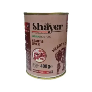 کنسرو غذای سگ دل و جگر مرغ در سس مخصوص شایر وزن 400 گرم