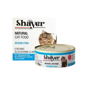 کنسرو غذای گربه با طعم ماهی اقیانوسی در سس گوشت شایر وزن 110 گرم