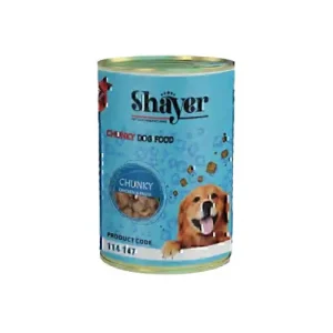 کنسرو غذای سگ با طعم مرغ و پاستا شایر وزن 400